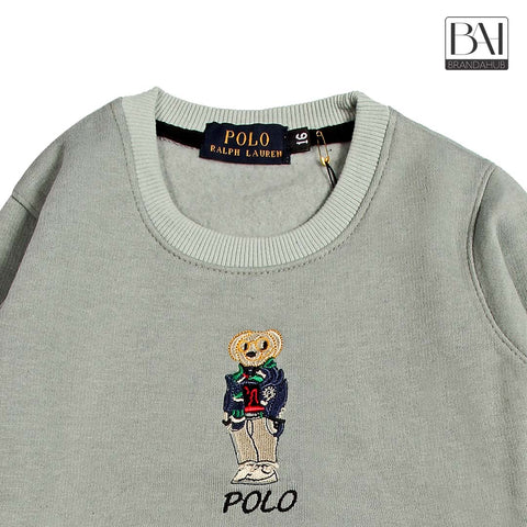 polo bear kids sweartshirt steel grey - brandahub