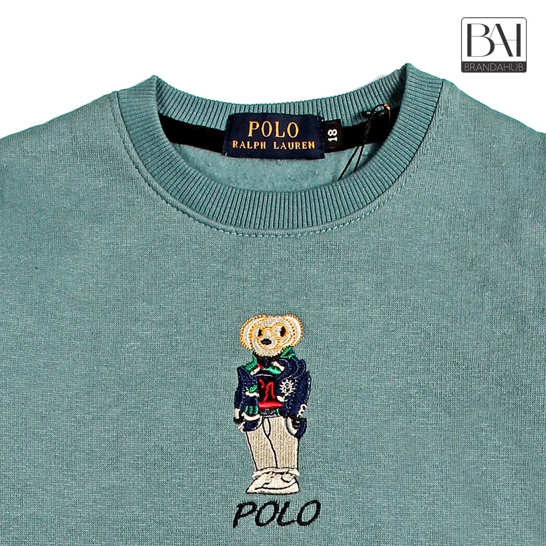 polo bear kids sweartshirt aqua blue - brandahub